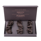 Large Silk Scrunchie Set Future Brown